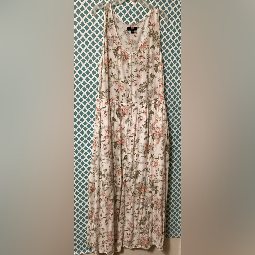 Frye Tan and Brown Sleeveless V-Neck Sundress size large